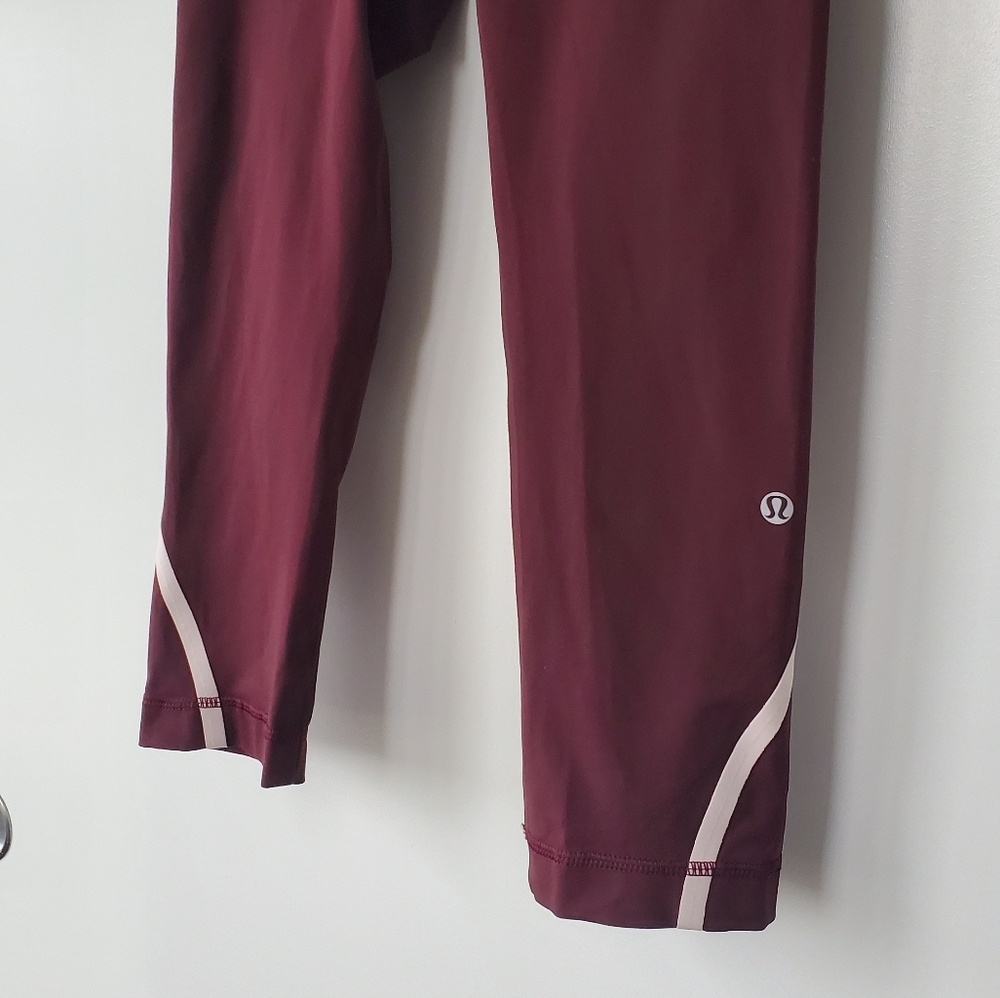 Lululemon Run Inspire Crop Maroon Leggings - Picture 7 of 7
